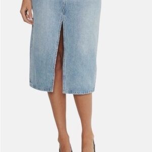 Denim Forum Light Blue Midi Skirt